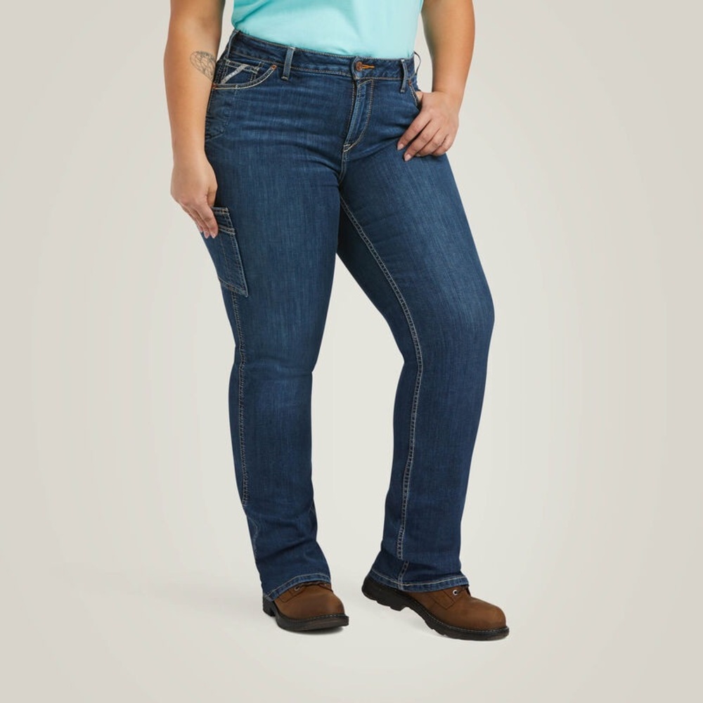 ARIAT Rebar Work Flex Perfect Rise Riveter Boot Cut Jean - Picture 3 of 8